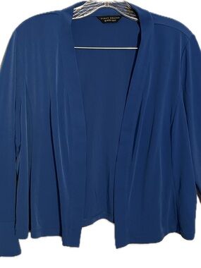 Susan Graver Slate Blue Open-Front top